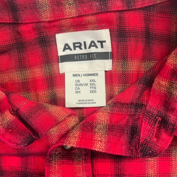 Ariat Heber Retro Fit Pearl Snap Button Shirt Mens XXL Plaid Farm Ranch 1726 - Picture 3 of 7